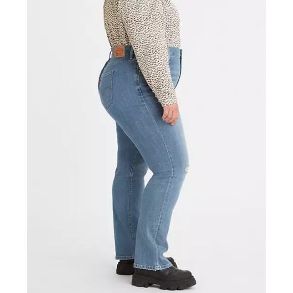 LEVI'S Women's 724 High Rise Slim Straight Jeans 26W Blue Slate Fixer NWT - Picture 2 of 13